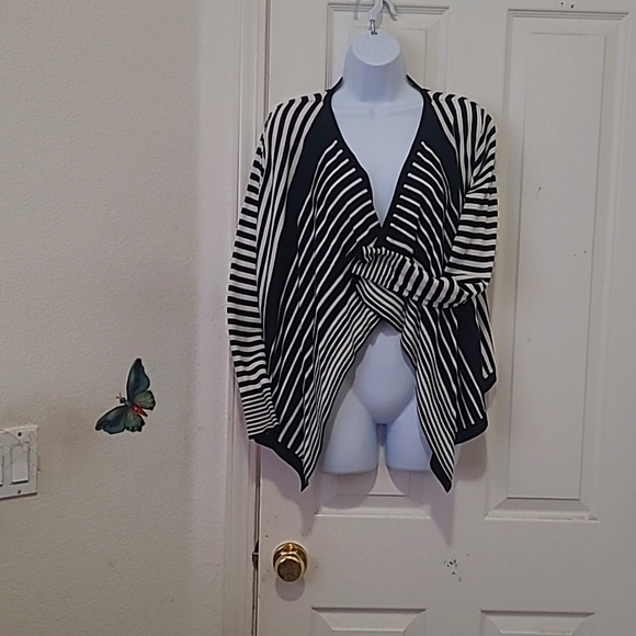 Womens Alfani striped short draped cardigan - Picture 1 of 5